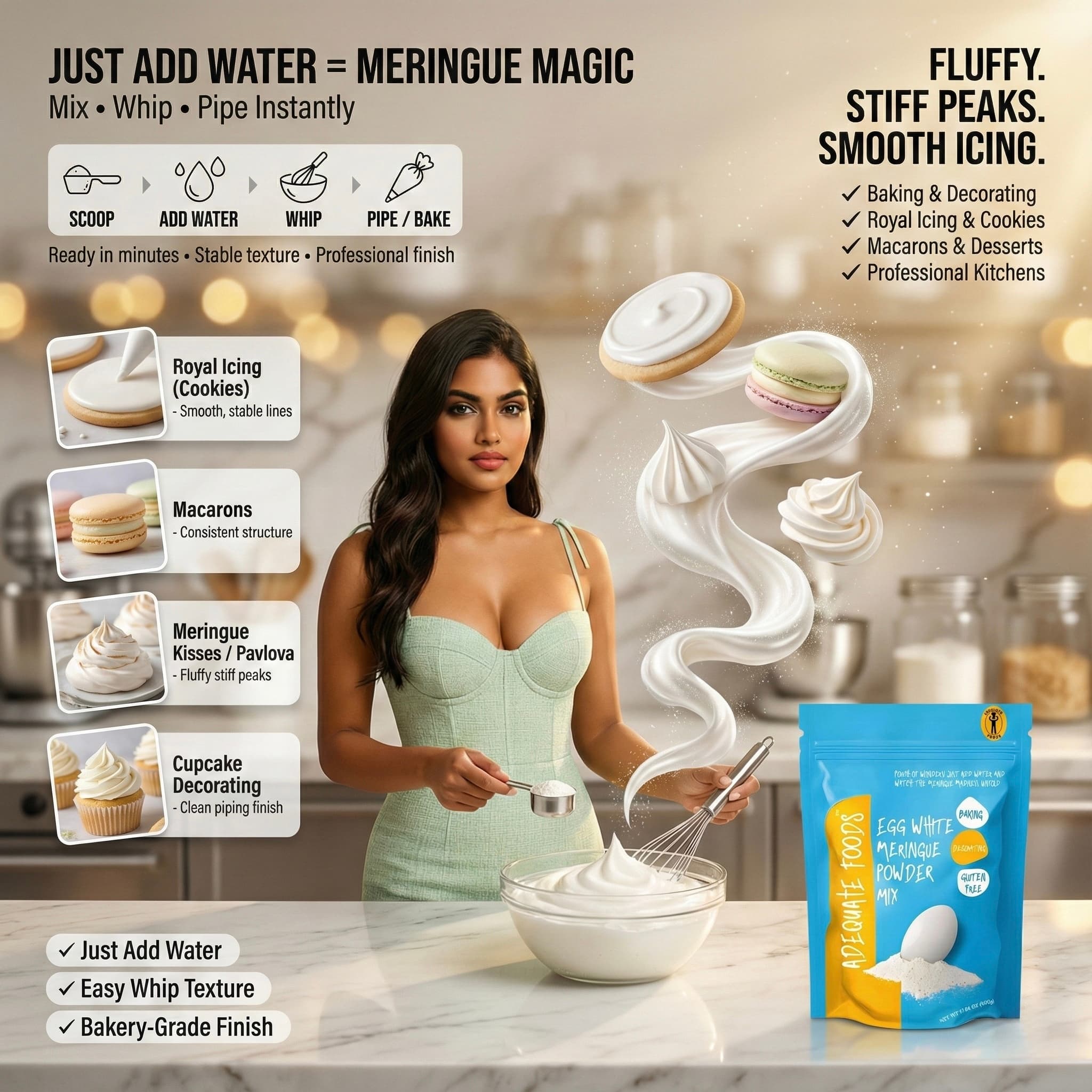 Dried Egg White Meringue Mix Powder usage demonstration and FAQ guide