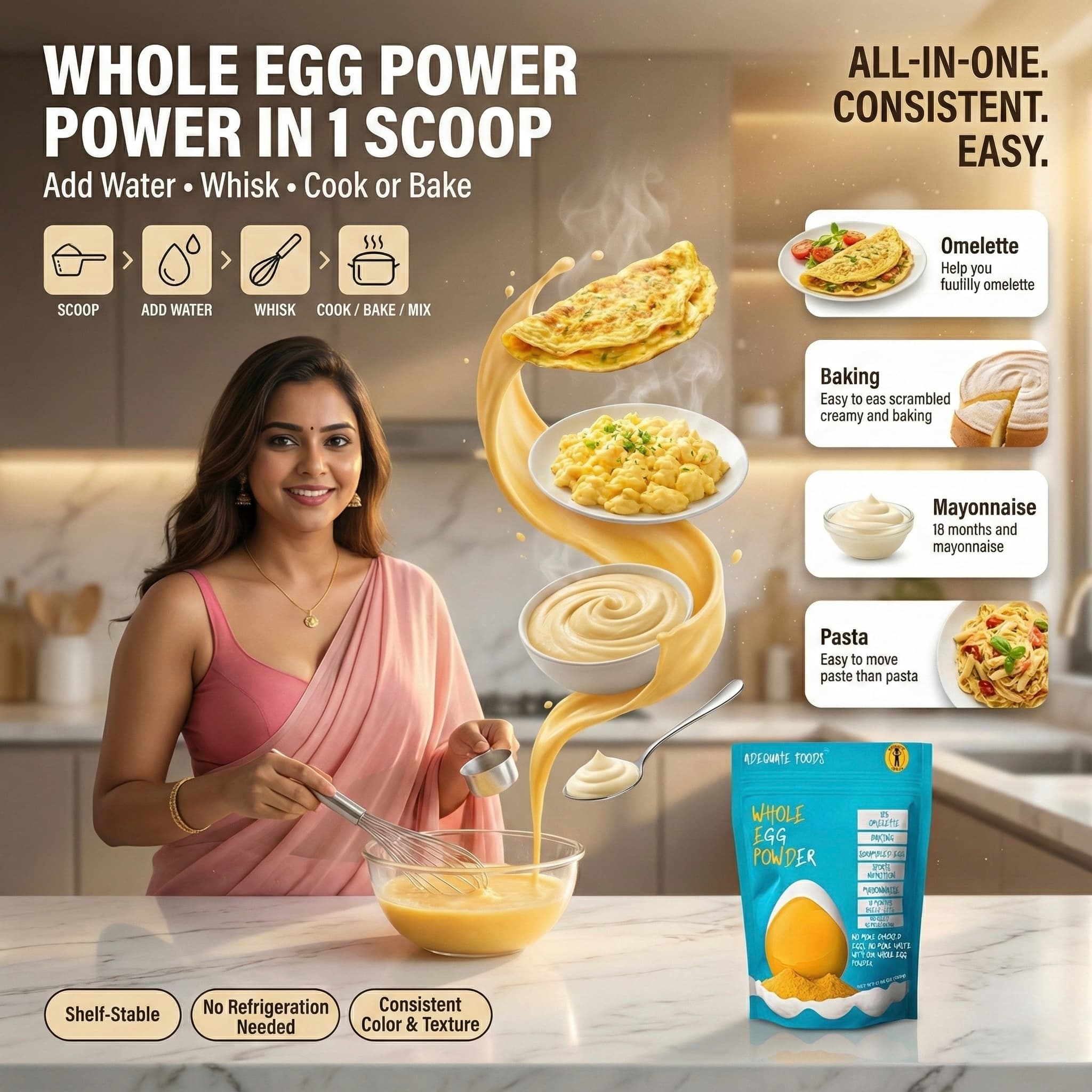 Dried Whole Egg Powder usage demonstration and FAQ guide