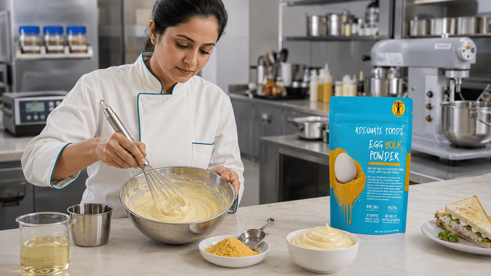 Professional mayonnaise preparation using Adequate Foods Egg Yolk Powder