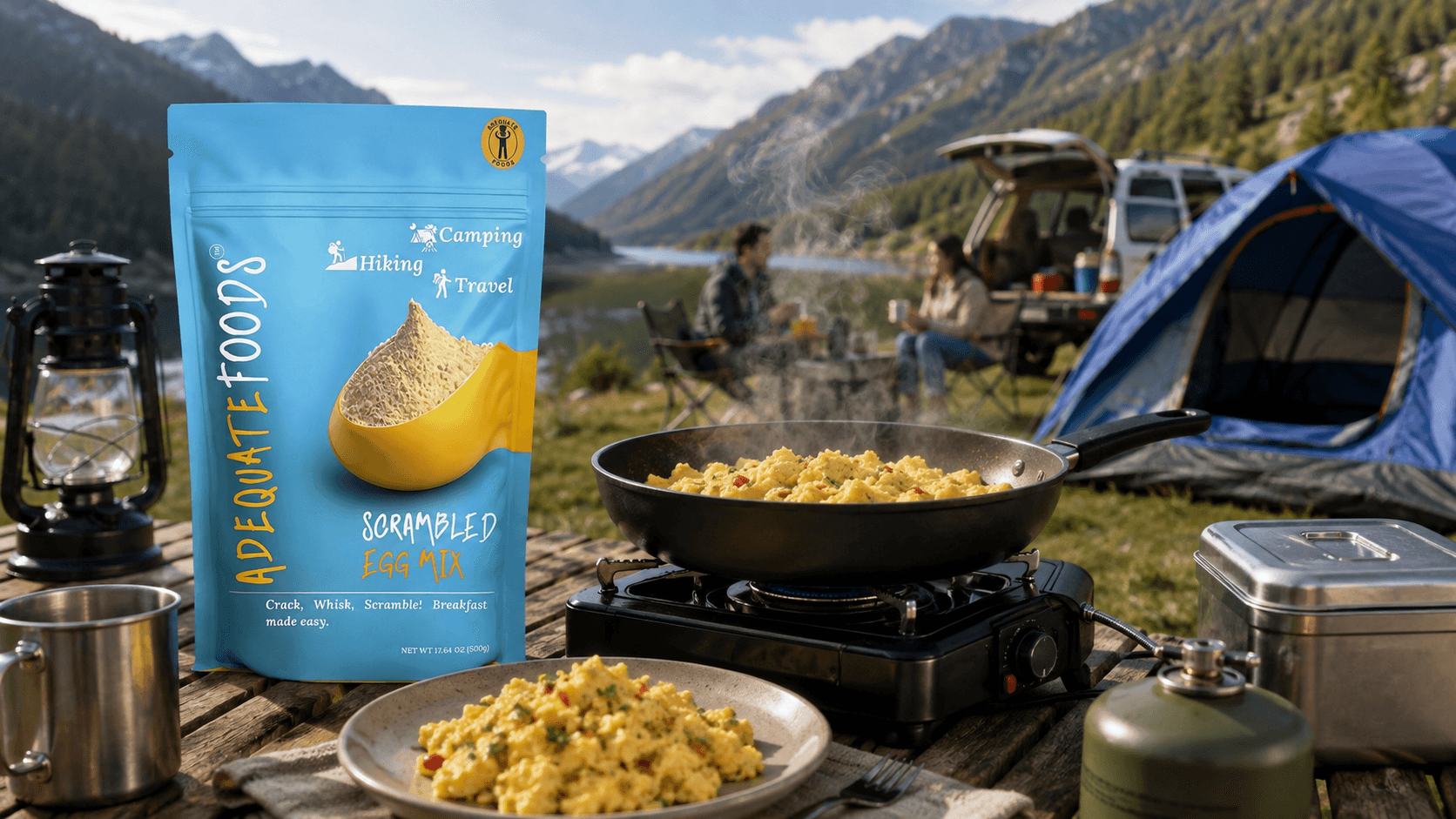 Adequate Foods Scrambled Egg Mix outdoor road trip cooking