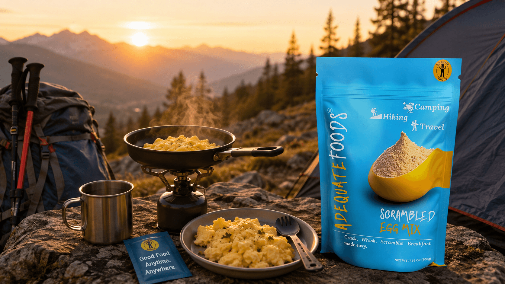 Adequate Foods Scrambled Egg Mix for trekking and camping breakfast