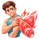 Muscle physical demand during training illustration