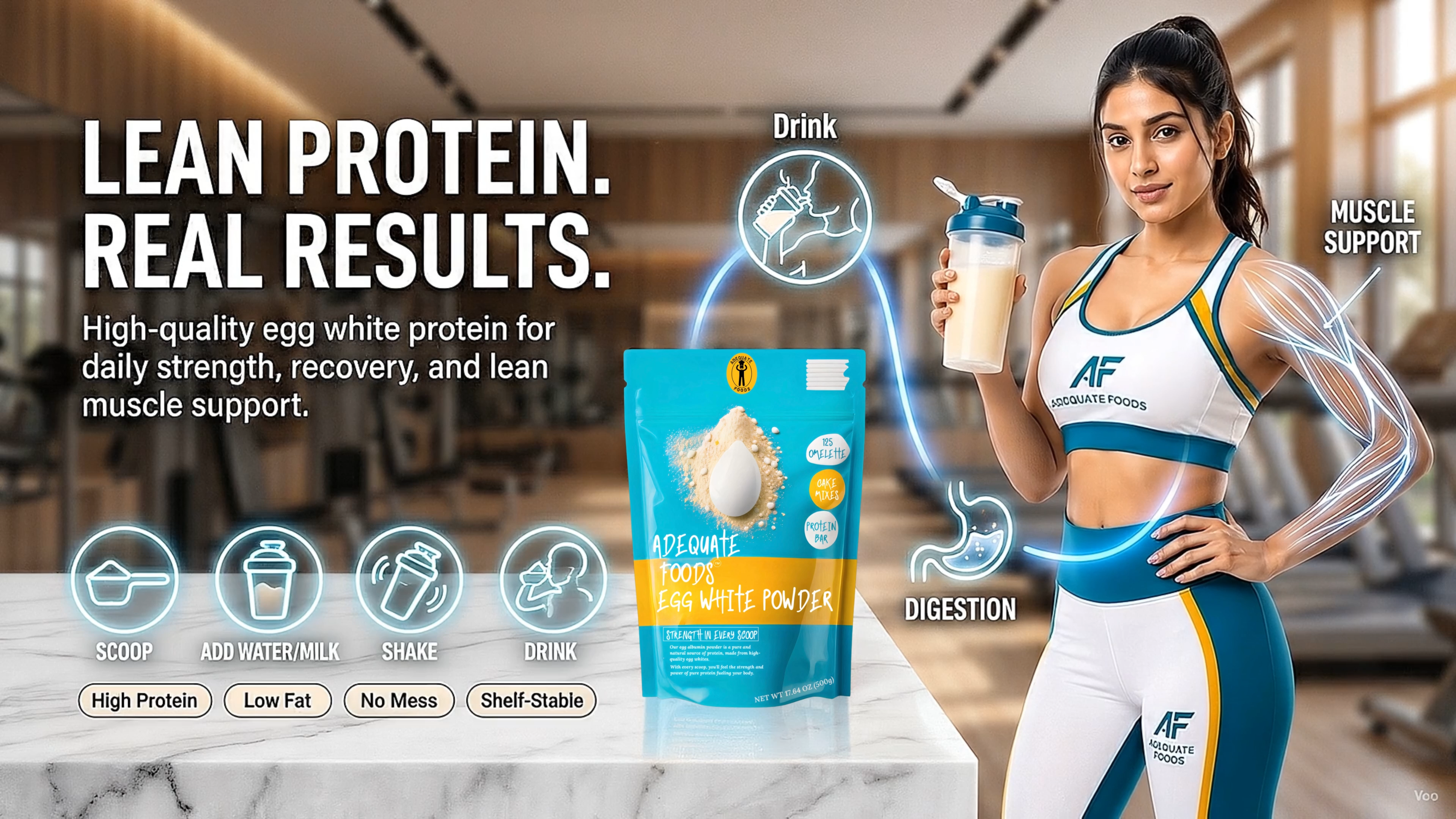 Adequate Foods Egg White Powder lean protein product story